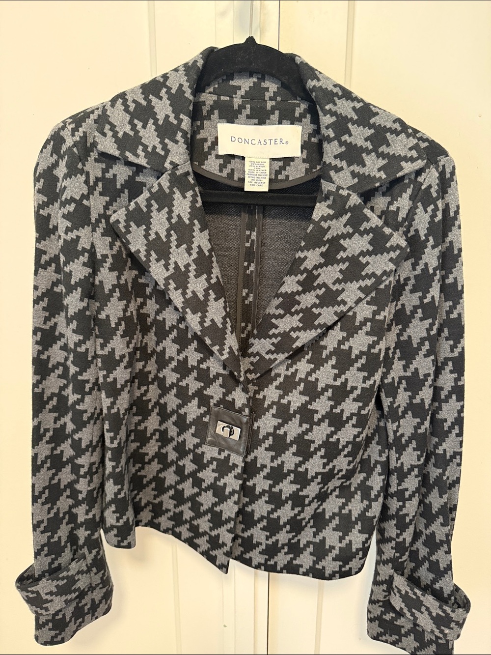Doncaster Black & Gray Houndstooth Blazer